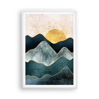 Produktbild von Gerahmtes Poster - Weißer Rahmen - Osten die Sonne Geometrie - 70x100 cm - Wand Bild - Wanddeko - Wandbilder - Kunstposter - Wandposter - Bilderrahmen - Bilder - Kunstdruck - P2WPA70x100-5142