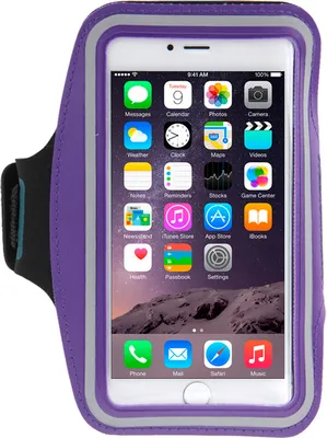 Produktbild von Mobigear Handyhalterung Joggen iPhone 6 Plus Sporthülle Neopren Sportarmband - Lila