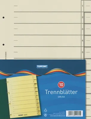 Produktbild von 10 Trennblätter DIN A4 hellchamois