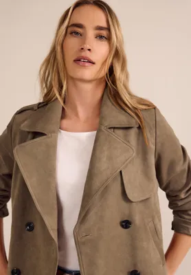 Produktbild von Street One Trenchcoat 'Trenchcoat aus Velour', A202198, cinnamon brown, Gr. 36