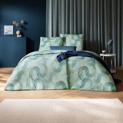 Produktbild von Estella Mako Interlock Jersey Bettwäsche Tobias mint 155x220 cm + 80x80 cm