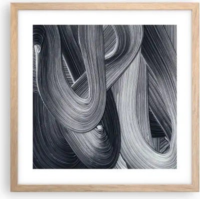 Produktbild von Gerahmtes Poster - Rahmen in heller Eiche - Farbe Pinsel Schwarz - 40x40 cm - Wand Bild - Wanddeko - Wandbilder - Kunstposter - Wandposter - Bilderrahmen - Bilder - Kunstdruck - P2NAC40x40-5024