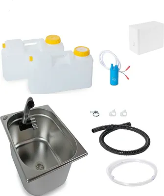 Produktbild von Camping Spüle Technikset Waschbecken Bausatz Spülbecken Wohnmobil  T5 T6  Batter