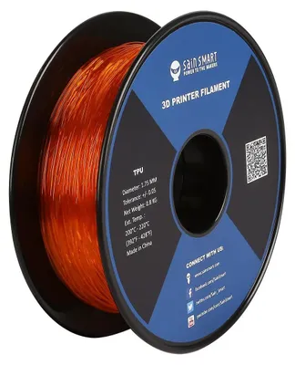 Zdjęcie produktu dla Włóknina TPU do drukarki 3D SainSmart, średnica 1,75 mm, waga 0,8 kg, kolor pomarańczowy