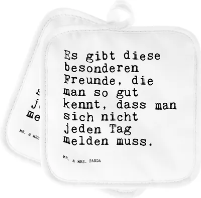 Produktbild von Mr. & Mrs. Panda Topflappen Es gibt diese besonderen... - Weiß - Geschenk, Set, beste Freundin, Sprüche, Ofenlappen, Spruch Weisheiten Zitate Lustig Weisheit Worte