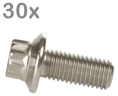 Productafbeelding van 30 wielbouten M7x16, roestvrij staal, geschikt voor BBS, Rial, Schmidt, O.Z., Dynatech en Carline velgen
