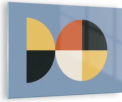 Produktbild von Bilder auf glas - Einteilig - Stück Geometrisch Rad - 70x50cm - Glasbilder - Wandbilder - Bilder - zum Aufhängen bereit - Wanddekoration aus Glas - Glas Bilder - Wandbild auf Glas - GAA70x50-4771