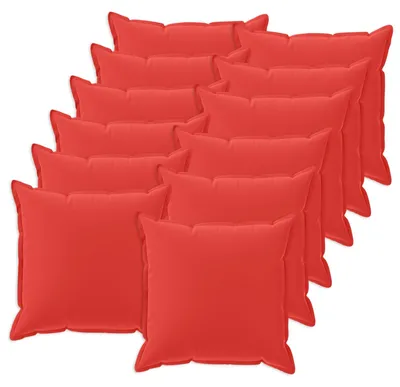 Image de vidaXL, housses de coussin, 12 pièces, HOUTEN, rouge, 45 x 45 cm, polyester
