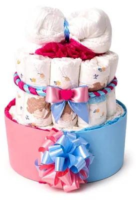 Produktbild von Windeltorte für Zwillinge, 2 Stück, Medium, Einweg, Neugeborene, Unisex-Babys, 0-12 kg