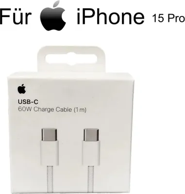 Produktbild von Apple iPhone 15 Pro 60W USB‑C auf USB-C Ladekabel (1 m)