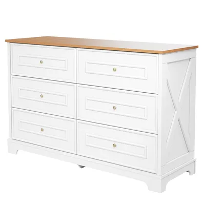 Produktbild von Kommode mit Sechs Schubladen Beistelltisch Aufbewahrungsschrank für Wohnzimmer Esszimmer 120 x 40 x 76 cm