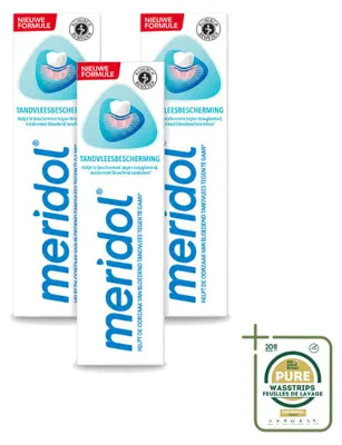 Image de 3 tubes de dentifrice Meridol pour l'hygiène quotidienne des gencives - 75 ml - Pack économique - 3 pièces