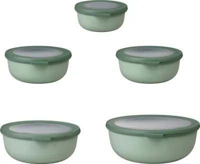 Produktbild von Mepal - Mikrowellengeschir set 5 teilig Cirqula - Mikrowellen Geschir - Geeignet für Kuhlschrank, Gefrierschrank & Mikrowellengeschirr - 5.35 l - Nordic sage