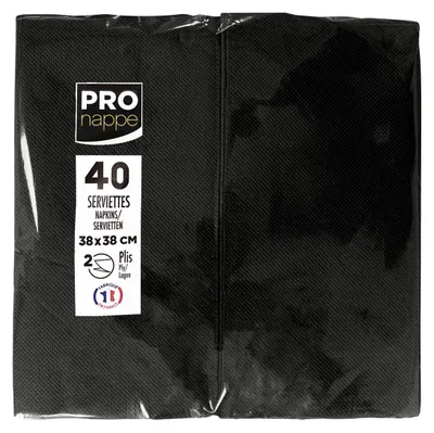 Produktbild von PRONAPPE SV623981I, Schwarz, Quadratisch, 380 mm, 380 mm, 203 g, 40 Stück(e)