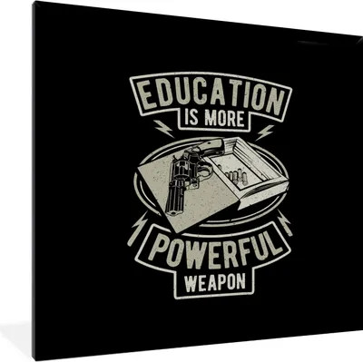 Produktbild von MuchoWow® MuchoWow® Gerahmtes Poster Pistole - Vintage - Zitat 40x40 cm - Poster mit zchwarzem Bilderrahmen - Mit Rahmen - Wanddekoration Schlafzimmer