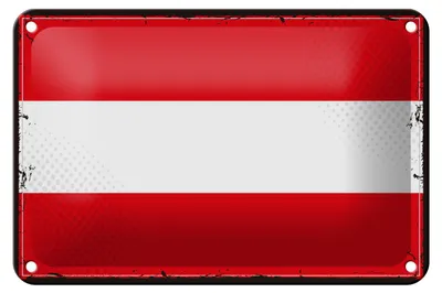 Produktbild von Blechschild Flagge Österreich 18x12cm Retro Flag of Austria