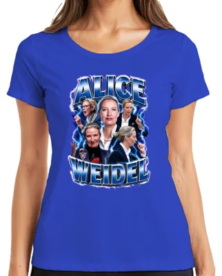 Obrázok produktu pre Tričko s nápisom "Alice Weidel AfD Patriotismus Deutschland", sarkastický výrok, modrá farba, veľkosť L