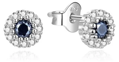Produktbild von Glitzernde Silberohrringe mit Zirkonen AGUP2351L