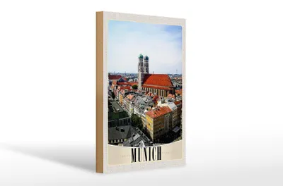 Produktbild von Holzschild Reise 20x30cm München Deutschland Stadt Kirche