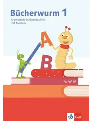 Immagine prodotto di Bücherwurm 1. Arbeitsheft in Grundschrift mit Schreibtabelle und Medien Klasse 1