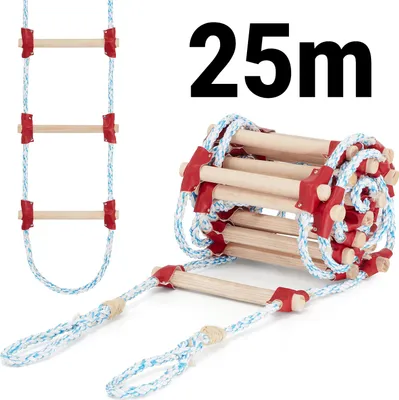 Zdjęcie produktu dla Drabina sznurowa linowa na dach ATESTOWANA 25m dekarska pleciona HIGHER