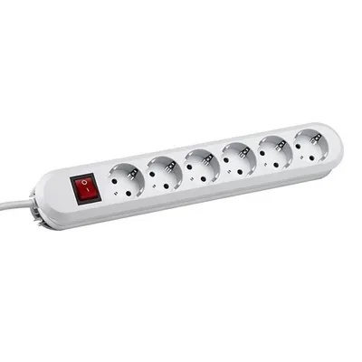 Produktbild von BACHMANN SMART Steckdosenleiste 6x Schutzkontakt, Schalter, weiß, 3 m
