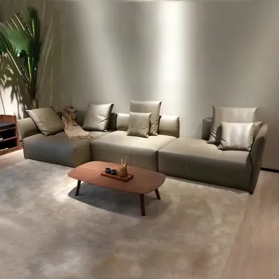 Produktbild von Dreisitzer Couch Polster Design Sofa Moderne 3er Sitz Sofas Zimmer Möbel Beige