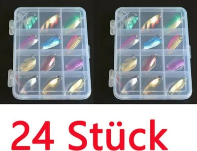 Produktbild von Forellenblinker Box Trout Spoon Set 24 Blinker Forelle Angeln Köder 2.5-3g