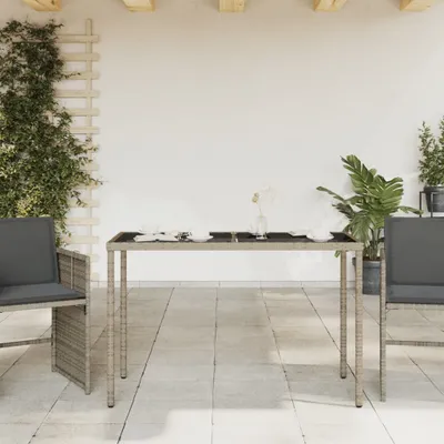 Produktbild von "im Sonderangebot"Esstisch/Outdoor Tisch - Gartentisch - moderne Design - Balkontisch - mit Glasplatte Grau 115x54x74 cm Poly Rattan DEMöbel 8308903
