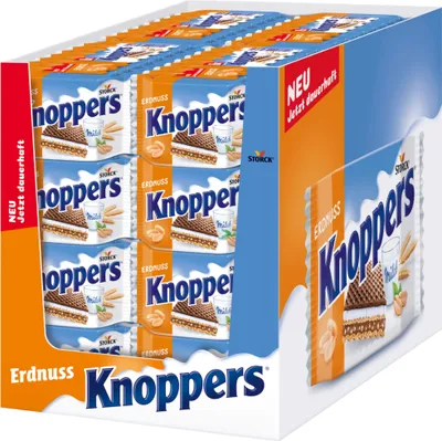 Produktbild von Knoppers Erdnuss Waffelschnitte 16er VPE (16x 8x25g Packung)