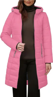 Parka Femme D'hiver Matelassée Avec Capuche - Gris, Taille S, Doublure Polaire