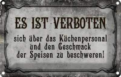 Produktbild von vianmo Blechschild 12x18 cm Verboten über Küchenpersonal Warnschild Hinweisschild Sicherheit Vorsicht