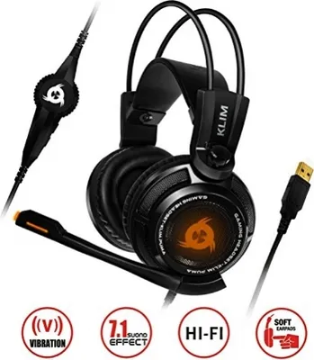 Produktbild von KLIM Puma - Micro Gamer Headset - 7.1 Surround-Sound - Hochqualitativer Klang - PS5 Headset mit Integrierte Vibrationen - Perfekt für PC Gaming, PS4, PS5 - Schwarz