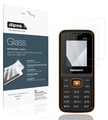 Produktbild von 2x Schutzfolie für Karbonn KX5 - Anti-Shock 9H Folie dipos Glass Kunststoffglas
