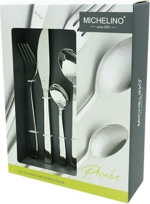 Produktbild von MICHELINO Besteckset 24 teilig Serie Phoebe für 6 Personen Edelstahl Mehrzweck Einsatz für Zuhause Messer Gabel Löffel Küche