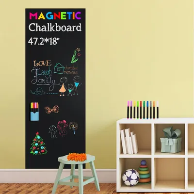 Obrázok produktu pre Tabuľa 120 x 46 cm, magnetická, samolepiaca, 10 tekutých kriedových fixiek, pre učenie