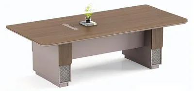Zdjęcie produktu dla Brązowe drewniane biurko z miejscem do przechowywania – designerskie meble o eleganckim, nowoczesnym wyglądzie