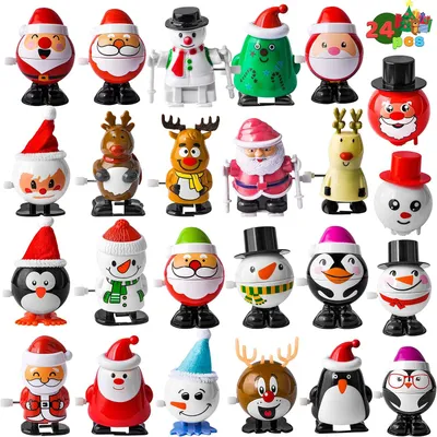Productafbeelding van Speelgoed voor Kerstmis - Set van 24 - Wind-up speelgoed - Assortimenten - Stocking stuffers voor Kerstmis - Party