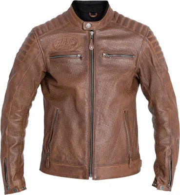 Image de Veste de moto en cuir John Doe Storm, marron, L
