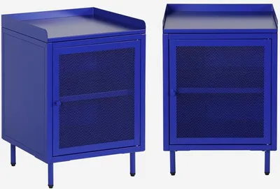 Immagine prodotto di Set 2 comodini industriali in metallo 1 anta, Blu