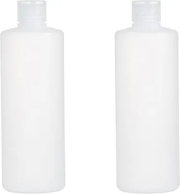 Imagen del producto de Botella de plástico transparente, 2 unidades de 400 ml, con tapa abatible, para cosméticos