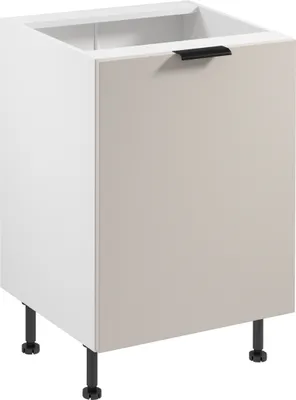 Produktbild von Küchenunterschrank 60 cm ohne Arbeitsplatte Küchenschrank, Sorento D60 Weiß/Beige