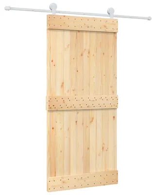 Produktbild von vidaXL Schiebetür Natürlich und Weiß 95 x 210 cm Massivkiefer