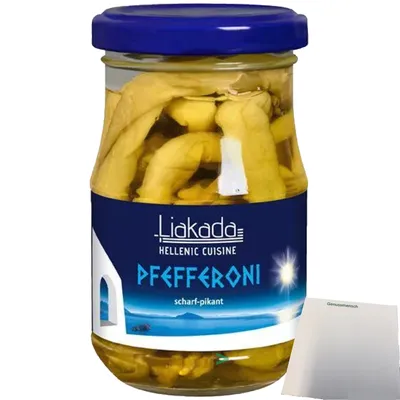 Produktbild von Liakada Pfefferoni Scharf-Pikant (90g Glas) + usy Block