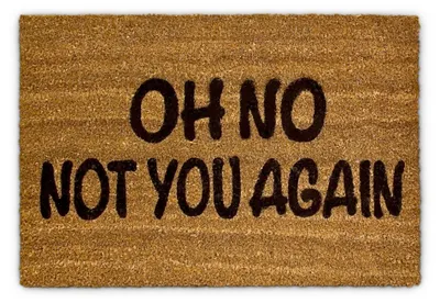 Image de Tapis d'entrée Relaxdays OH NO, L x P : 40 x 60 cm, fibre de coco, antidérapant, tapis anti-salissures/paillasson pour l'intérieur/l'extérieur, marron