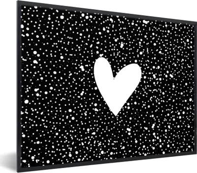 Produktbild von MuchoWow® Gerahmtes Poster Design - Liebe - Herz 80x60 cm - Poster mit Schwarzem Bilderrahmen Wandposter Rahmen Foto Bilder - Schwarzem - Mit Gestell