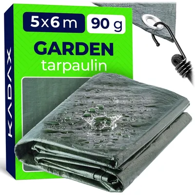 Produktbild von Abdeckplane wasserdicht Gewebeplane Schutzplane - Grün - 5 x 6 m - Mit Ösen - Für Garten und Baustelle