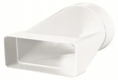 Imagen del producto de Adaptador de canal rectangular, 204x60 mm, para conexión a tubería redonda de Ø 125 mm, sistema de ventilación, conector de transición