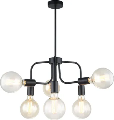 Zdjęcie produktu dla Żyrandol Kristy czarny 6xE27x60W metal wym:55x42x42cm IP20 Italux