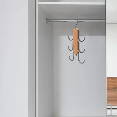 Productafbeelding van Houten kledinghanger met draaibare haak voor kleding en handtassen, 1 stuk